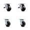 Service Caster 4 Inch Polyolefin Caster Set with Ball Bearings 2 Brakes 2 Rigid SCC-TTL30S420-POB-2-S-2 - alternate 1